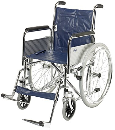 Days Self-Propelled Wheel Chair Detachable Folding Back and Foot Rest, 45cm Seat Width, Chrome Plated, Lightweight, With Moulded Armrests