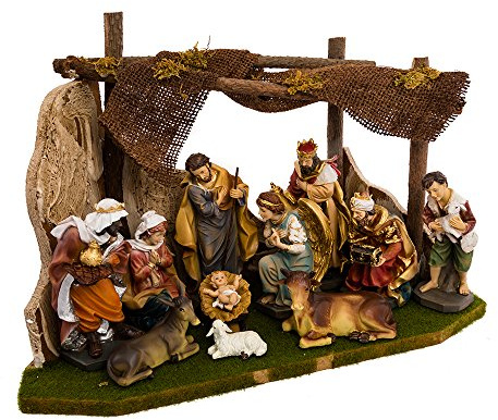 Kurt Adler Nativity Set with 11 Figures and Stable