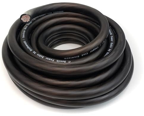 KnuKonceptz Bassik 1/0 Gauge AWG Primary Automotive Battery Power/Ground Wire Cable - Black 25 Feet