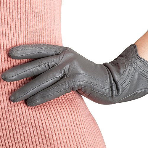 Nappaglo Damen Lederhandschuhe Winter Touchscreen Lammfell Elegant Echtleder Warm Handschuhe Outdoor
