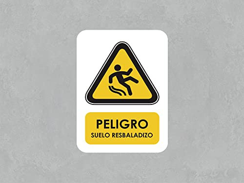 Oedim Señal PVC Peligro Suelo resbaladizo Tamaño A5 (21x14,8cm) Material PVC Resistente