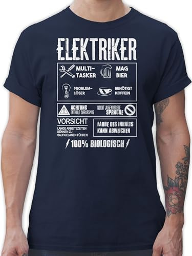 T-Shirt Herren - Handwerker - Elektriker - Geschenk Geschenkideen Lustige Geschenke Ich Bin EIN Elektriker Master Electricity Elektrotechniker - XXL - Navy Blau - für arbeitstshirts Handwerk