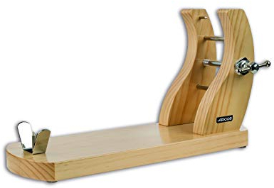 Arcos Soporte de Jamón Jamonero - Madera de Pino Lacada Natural, Herrajes Metálicos, 500x280x180 mm, Ideal para Cocina y Cuchillos, Caja Regalo Incluida