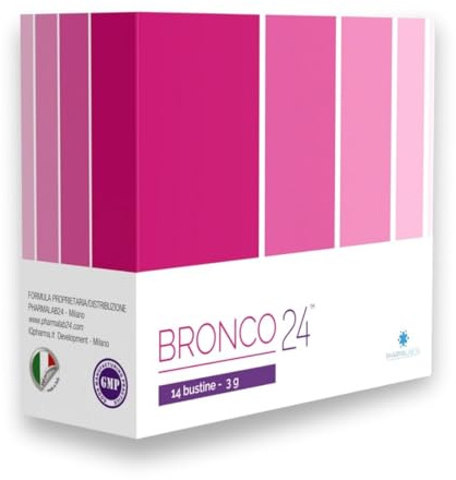 Pharmalab24 Bronco24 | Integratore Gola e Vie Respiratorie, 14 Buste x 3 gr | Integratore Alimentare per Gola Secca, Supporto al Sistema Respiratorio e Difese Immunitarie con Zinco, Bromelina e Boswellia
