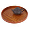 Runde natürliche Holz Tablett Holzplatte Tee Food Server Gerichte Wasser Trinken Platte für Küche Party Dinner Home Hotel(27cm)