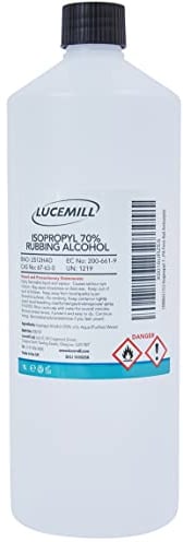Lucemill 70% Rubbing alcohol | 1 Litre | Super Strength IPA Surface Sanitiser | 70% Isopropyl Alcohol | Clear Liquid