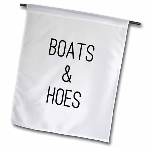 3dRose fl_326763_1 Flag, Boats and Hoes. Simple Black Lettering on a White Background
