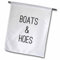 3dRose fl_326763_1 Flag, Boats and Hoes. Simple Black Lettering on a White Background