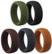 Yeyll Silikon-Eheringe Herren, 5 Stück, Größe 7, 9, 10, Stufenkante, schlankes Design und Rindentextur, Gummi-Hochzeitsbänder, Ringe, 8,7 mm breit, Sportler, Training,