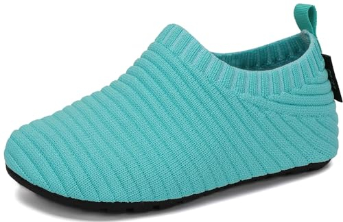 SAGUARO Pantofole per Bambini Calzini Pantofole da Casa Antiscivolo Scarpe a Maglia Morbido Ciabatte Esterno Interno per Ragazzi e Ragazze, Cielo Blu, 26/27 EU