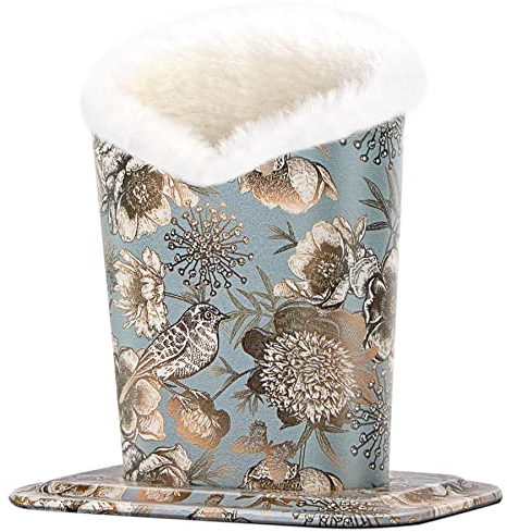 Aatacas Brillenhalter mit Plüschfutter, PU-Leder, Brillenständer, (Vogel Blumen), Einheitsgröße