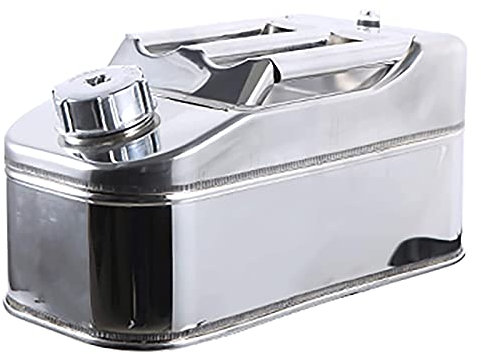 KaysaLY Bidon Carburant Couvercle Multifonctions 10L / 5L Acier Inoxydable 201, Bidon Métallique avec Soupape D'échappement,5L