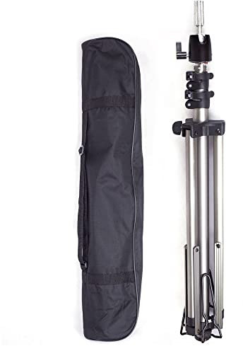 DIRUISI Reinforced Wig Stand Tripod Mannequin Head Stand Adjustable Wig Head Stand Holder for Cosmetology Hairdressing Training with Carrying Bag (Silver)
