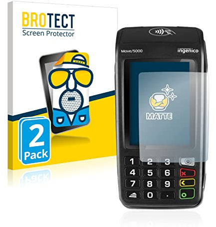 BROTECT Schutzfolie für ingenico Move 5000 | 2 Stück Entspiegelnder Displayschutz Made in Germany Matte Displayschutz-Folie Anti-Reflex Anti-Fingerprint Einfache Montage