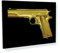 Sense Canvas Kunstdruck auf Leinwand, Motiv: Goldpistole, 1911, Militär, Waffe, Armee, USA, Heimdekoration, Poster, Gemälde, mittelgroß, 24 x 18 / 1,9 cm