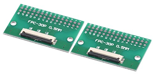 sourcing map 2 Stück FPC FFC PCB Konverter Steckerplatine 30P 0.5mm auf Buchsenseite 1mm Rückseit auf DIP 2.54 mm für LCD 3D Drucker DVD TV Laptop Audio