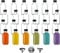 Smiths Mason Jars Set of 24 Mini Glass 2oz or 60ml Bottles with Pouring Funnel | Clear Dispensing Boston Round Sample Bottles | No Leak For Essential Oils, Ginger Shots, Whiskey & Wedding Décor