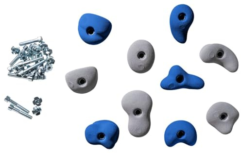10 Stück Klettergriffe für Kinder Sprößlinge - Klettergriffe für Spielplatz und Kinderzimmer, zum Klettern für Kinder mit Befestigungsmaterial (Einschlagmuttern und Schrauben) und Montagehinweisen