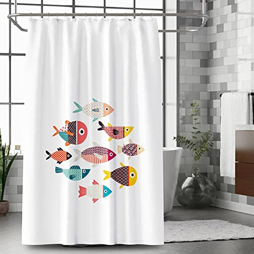 KnSam Rideau Douche Les Poissons, 180x200CM, Salle de Bain Douches Anti Moisissure Polyester
