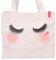 Depesche 11533 TOPModel Beauty Girl - Shopper mit Wimpern Aufdruck, rosa Wangen und Herzen, Hellrosa Tasche mit Innenfächern