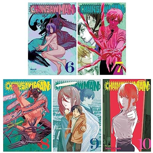 Chainsaw Man 5 book set Volumes 6-10 (English) byTatsuki Fujimoto Paperback