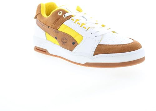 PUMA MCM X Slipstream Lo Herren-Sneaker, Schnürschuhe, lässig, Braun, Weiß, Gelb, Größe 44, Braun, 43 EU