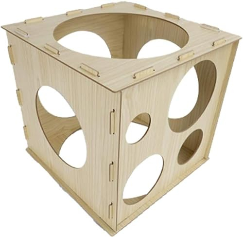 Artong Collapsible Wooden Balloon Measuring Box with 9 Different Sizes of Holes for Birthday Balloon Decorations