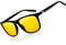 KANASTAL Nachtfahrbrille Herren und Damen Retro Polarisiert Nachtsichtbrille für Autofahrer Anti Blende Nachtbrille UV400 Schutz, Glänzend Schwarz Rahmen Gelb Gläser