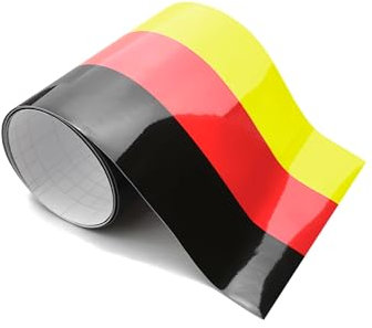PTDecals 1.5m * 15cm / 59* 6 PVC-Aufkleber Deutschland DE Flagge Tri-Color Stripe Graphic Decals Patches für Fahrzeugmotorkörper Spiegel Kotflügel Seitenschweller Kofferraum Heckklappe Türfenster