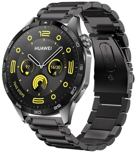Bleushaweu - Cinturino di ricambio compatibile con Huawei Watch GT4 da 46 mm, a sgancio rapido, in acciaio inox, compatibile con smartwatch Huawei Watch GT 4 da 46 mm