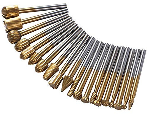 Lima de escofina de metal, juego de limas de aguja, fresadora, broca, juego de rebabas, 3 mm, 1/8 de pulgada, taladro for carpintería, metal, tallado en madera, 20 piezas de lima resistente ( Color :