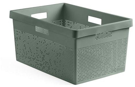 TATAY Wäschekorb Bohol, Kapazität 40L, Polypropylen, BPA frei, 100% Recycelter Kunststoff, Grün. Maßnahmen 36 x 52,5 x 26 cm