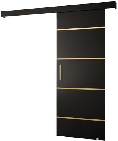 Schiebetür Komplettset - Schiebetürsystem Salwador 4 - Schiebetüren - Trennwände - Raumteiler - Innentüren, Tür 90x204 cm - Schiebetür Schiene - Zimmertür mit Schiebetür Griff - Saloontür