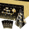 4 Stück Schwarz und Gold Party Tischdecken - Gold schwarz Geburtstag Dekorationen Tischdecke rechteckigen Tisch deckt Geburtstag Tischdekorationen für Junge Mädchen, 130 x 220 cm