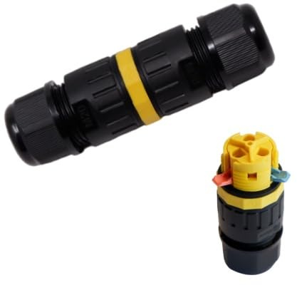 5 Stück Kabelverbinder mit Hebel 3-polig 1,5mm² | IP68 | schraublos | wasserdicht, für Erdkabel | Verbindungsmuffe, Abzweigdose