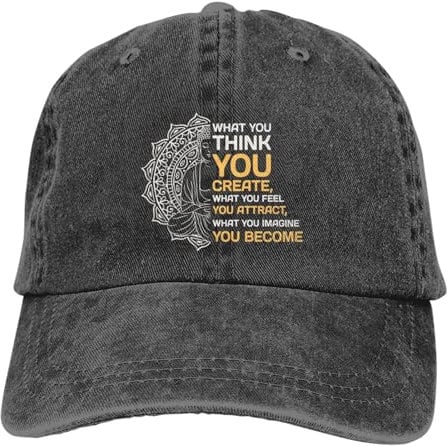 OTIQTI ART Unisex-Erwachsene Lcmx-Baseball Cap Baseballkappe, Yoga Think Create Feel Attract Imagine Become Black 5, Einheitsgre