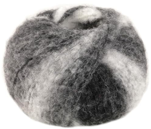 LANA GROSSA Gigante | Handstrickgarn aus 70% Alpaka (Fein) & 30% Polyamid | 100g Wolle zum Stricken & Häkeln | 300m Garn | Silber-/Hell-/Dunkelgrau/Anthrazit - 12