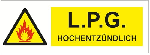 INDIGOS UG - Cartello in alluminio composito - sicurezza - avvertimento - GPL altamente infiammabile - 210 x 74 - hotel, azienda, protezione, KITA, medico, pratica, appartamento
