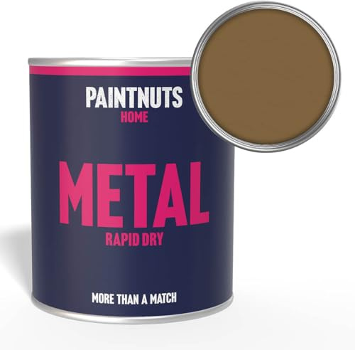 Paintnuts Pearl Gold (RAL-1036) Rapid Dry Metal Paint, Satin Finish 250ml