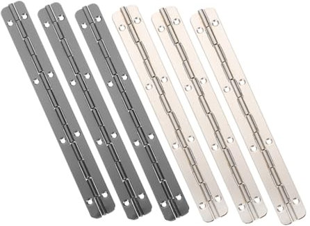 ROMISBABA 6pcs Long Hinge Wooden Box Hinges Cabinet Door Piano Duty Easy to Install