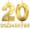 Geburtstagskerzen Zahlen 20, 5cm 3D Gold Geburtstagskerzen, Kerzen Geburtstag, Zahlenförmige Kerze, Tortendeko Geburtstag für Geburtstag Party, Hochzeiten, Jubiläen, Birthday Candle Nummer 20