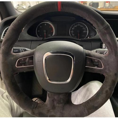 LSYSND Wildleder-Lenkradbezug für Audi A3 8P Sportback A4 B8 Avant A5 8T A6 C6 A8 D3 Q5 8R Q7 4L S3 S4 S5, für Seat Exeo