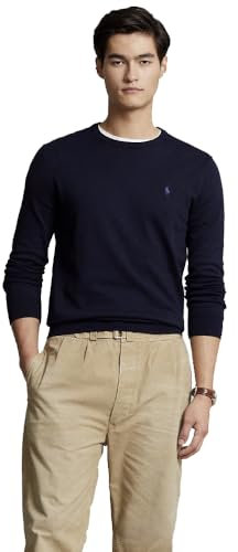 Ralph Lauren Pull en coton Slim Fit, bleu marine, XL