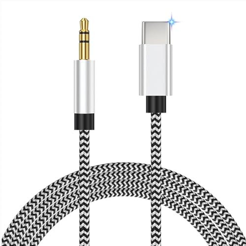 Rydkas USB C Câble Aux pour iPhone USB C à 3,5 mm Aux Jack 1 M Audio USB Type C vers Jack de 3,5 mm, Câble Nylon Stéréo pour Casque Dongle Câble Compatible avec iPhone 16/15 Galaxy S25 S24 S23 S22 S21