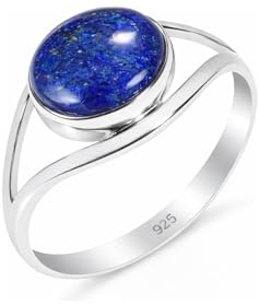 Ring Damen 925 Sterling Silber, Ring mit Naturstein Hochzeit, Verlobung Solitärring Klassischer Designring RB-01-P