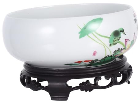 Sosoport Weiße Porzellan-Lotus-pflanzschale Keramik-blumentopf Für Innenraumpflanzen Heimdekoration Und Hydrokultur-bepflanzung