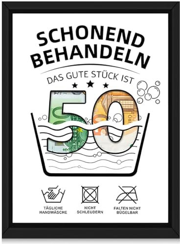 kiimiipa 50 Geburtstag Mann Frau,Geschenk 50 Geburtstag Mann,Geschenke zum 50 Geburtstag Frau,Geldgeschenke Bilderrahmen,50 Geburtstag deko,Jubiläum Gedenken Kreatives Geld Geschenk (50)