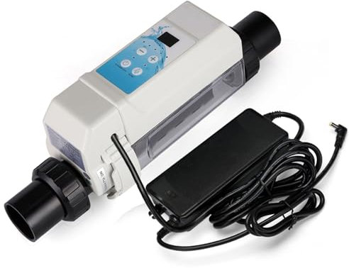 Système De Chlorateur Au Sel, Fonctions Complètes Système De Générateur De Chlore pour Piscine d'Eau Salée, Chlorateur Au Sel d'Électrolyse à Nettoyage Automatique pour Spa De Piscine,16g/h(≤68m³)