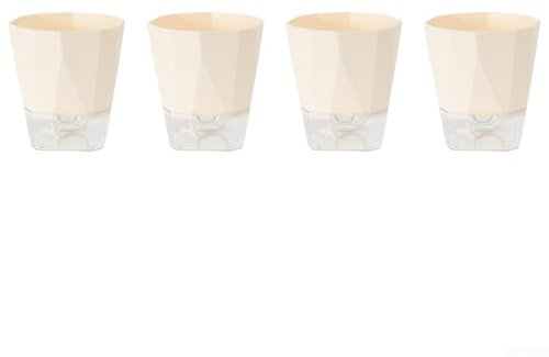 Lot de 4 pots de fleurs avec système d'arrosage automatique pour petites plantes d'intérieur (D)