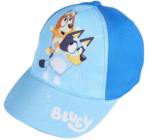 sarcia.eu Bluey Bingo BAUMWOLLE blaue Baseballkappe für Jungen, Baseballmütze FÜR SOMMER (DE/NL/SE/PL, Numerisch, 52, 53, Blau Bluey)